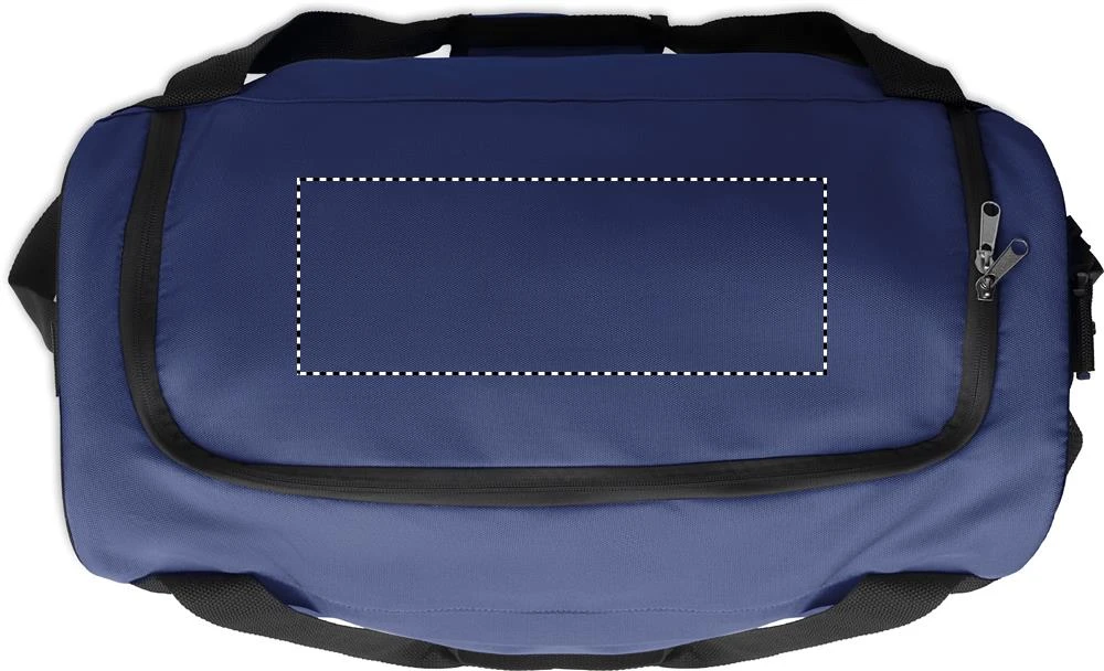 Športová RPET taška – modrá – tlačová plocha – FLAP EMBROIDERY