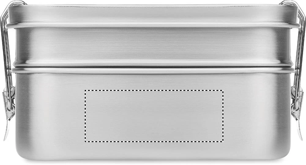 Obedový nerezový box – matná stříbrná – tlačová plocha – Bok 2