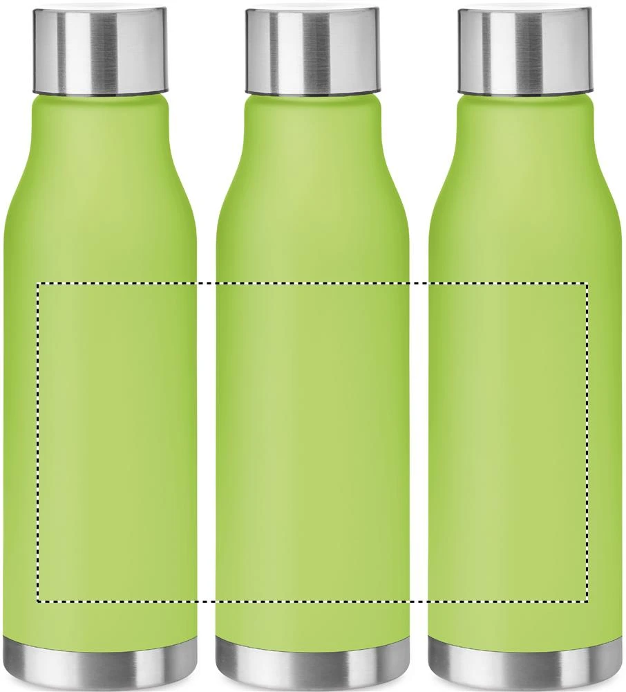 Fľaša z RPET, 600ml – transparentní limetka – tlačová plocha – Dookola (rotačná sieťotlač)