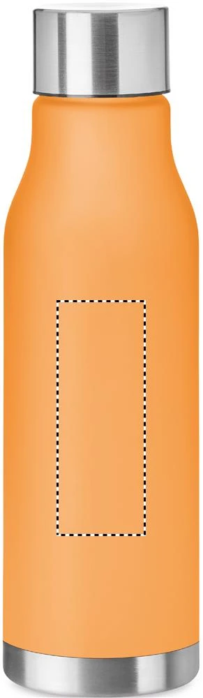 Fľaša z RPET, 600ml – transparentní oranžová – tlačová plocha – Zadná strana