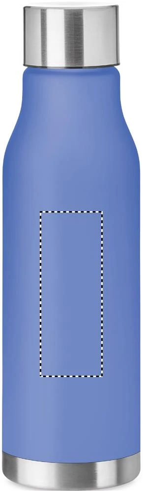 Fľaša z RPET, 600ml – královská modř – tlačová plocha – Zadná strana