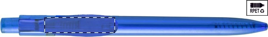 Itini RPET guľôčkové pero – blue – tlačová plocha – Klip