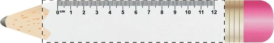 Sharpy 12 12 cm pravítko, ceruza – white – tlačová plocha – Predná strana