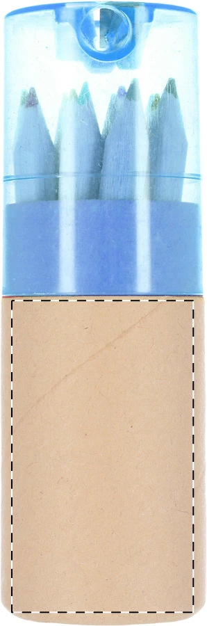 Gallery 12 sada farbičiek – blue – tlačová plocha – Predná strana
