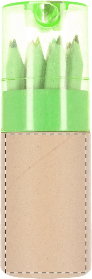 Gallery 12 sada farbičiek – green – tlačová plocha – Predná strana