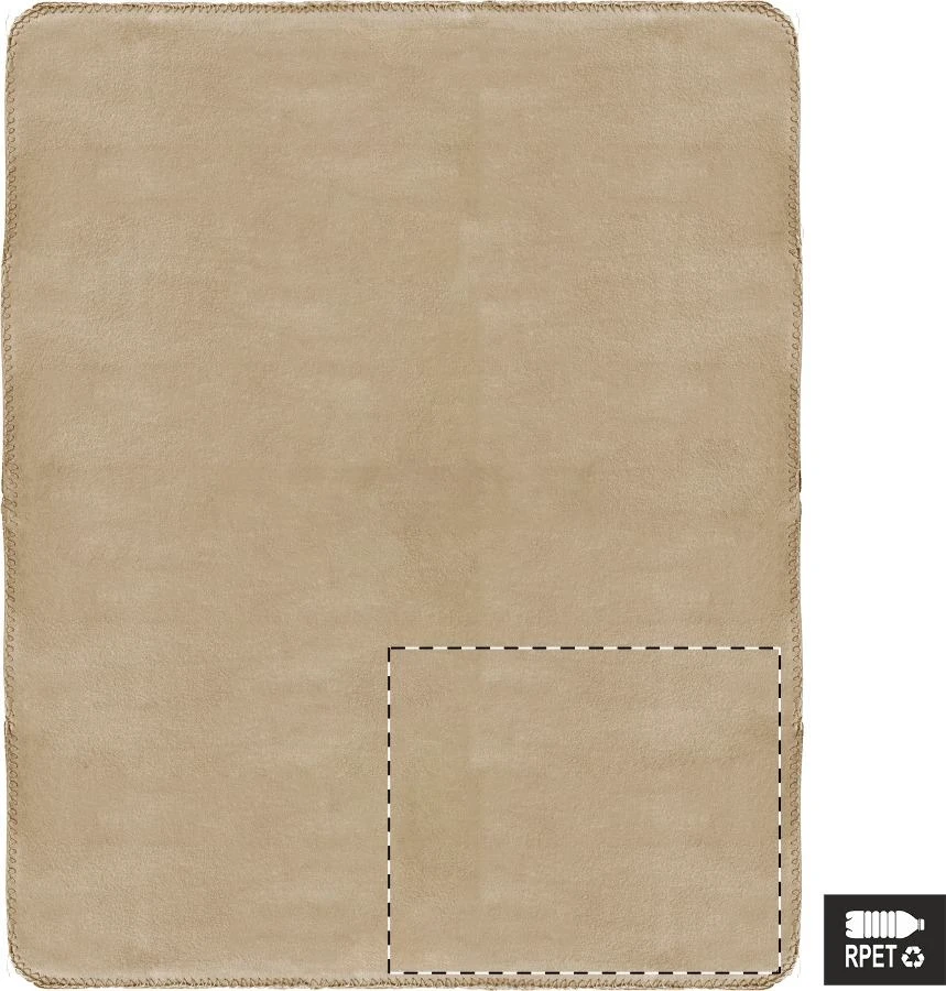 Nanda RPET fleecová deka – beige – tlačová plocha – Pravý dolný roh