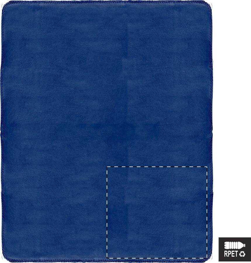Nanda RPET fleecová deka – dark blue – tlačová plocha – Pravý dolný roh