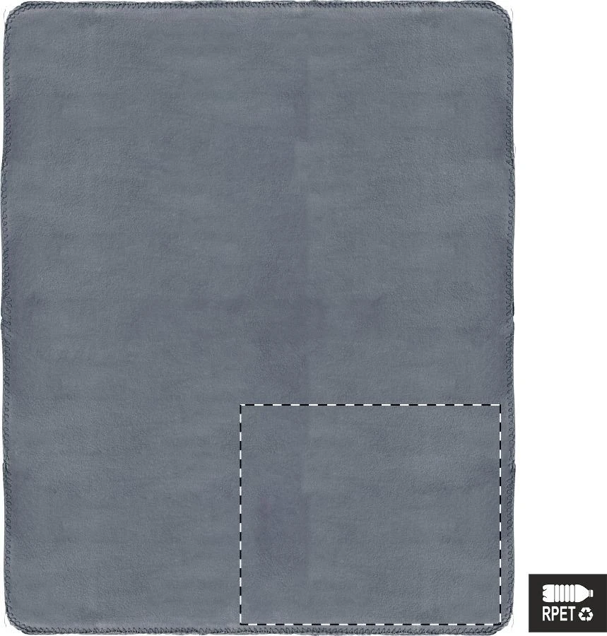 Nanda RPET fleecová deka – ash grey – tlačová plocha – Pravý dolný roh