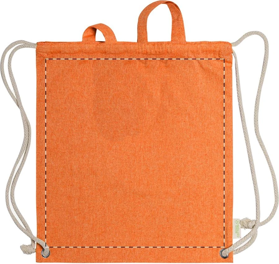 Holbery sťahovací vak – orange – tlačová plocha – Predná strana