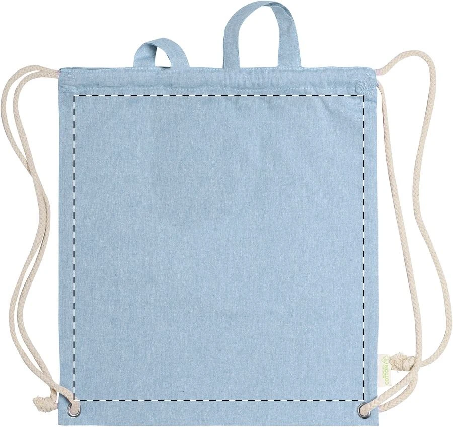 Holbery sťahovací vak – light blue – tlačová plocha – Predná strana