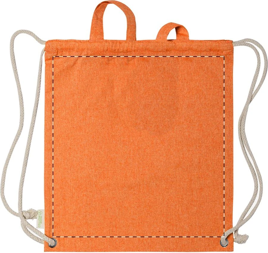 Holbery sťahovací vak – orange – tlačová plocha – Zadná strana
