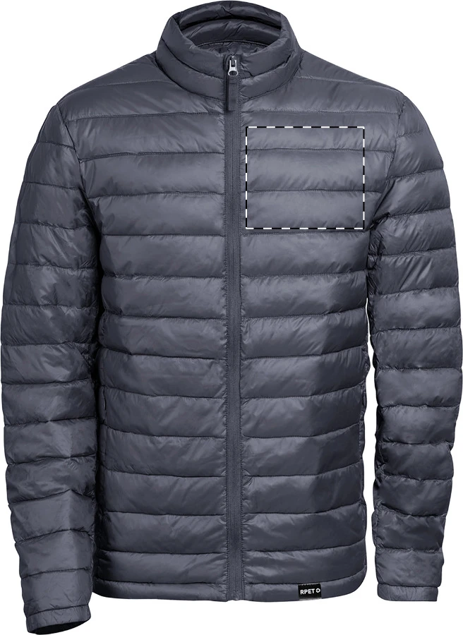 Jespa RPET bunda – ash grey – tlačová plocha – Ľavá hruď
