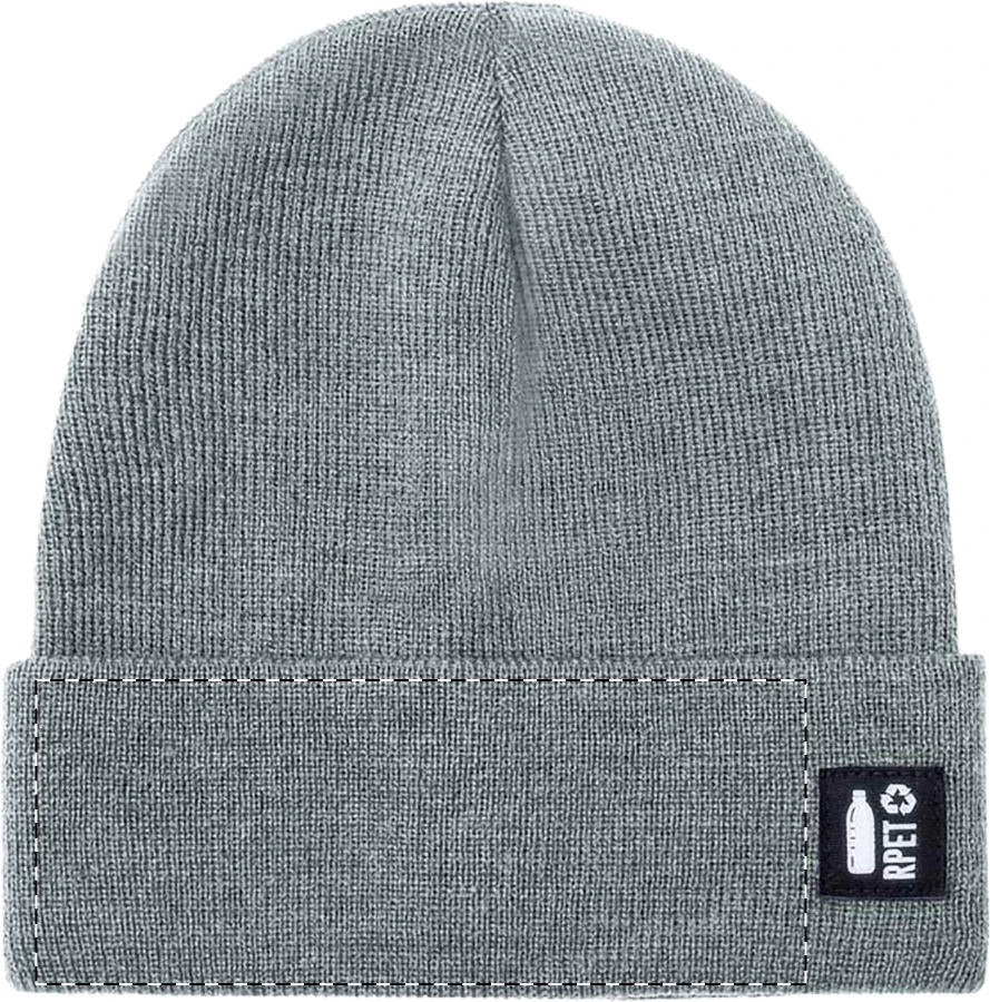 Peaky RPET zimná čapica – light grey – tlačová plocha – Predná strana