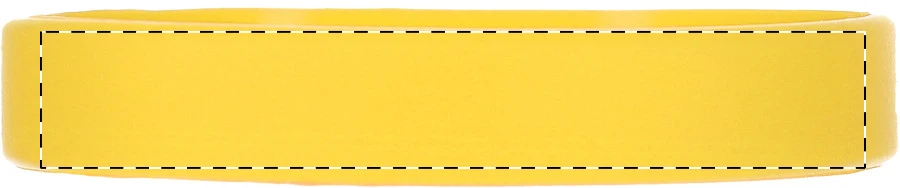 Wristy silikónový náramok – žltá – tlačová plocha – Predná strana