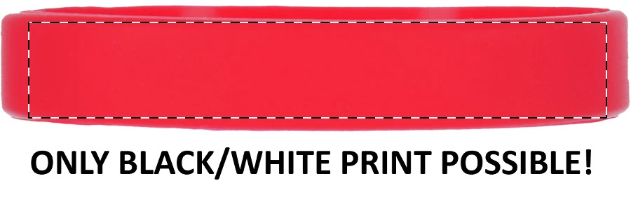 Wristy silikónový náramok – red – tlačová plocha – Predná strana – tampónová potlač