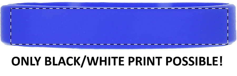 Wristy silikónový náramok – blue – tlačová plocha – Predná strana – tampónová potlač