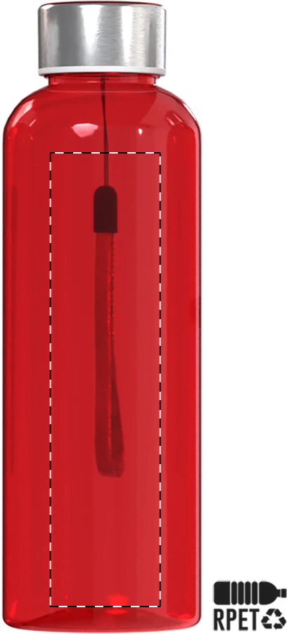 Pemba RPET flaša – red – tlačová plocha – Predná strana