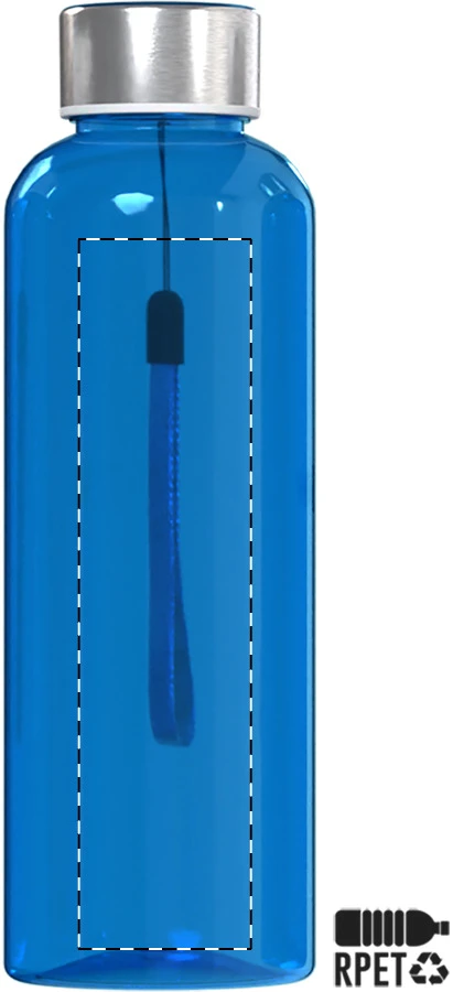 Pemba RPET flaša – blue – tlačová plocha – Predná strana