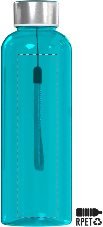 Pemba RPET flaša – light blue – tlačová plocha – Predná strana