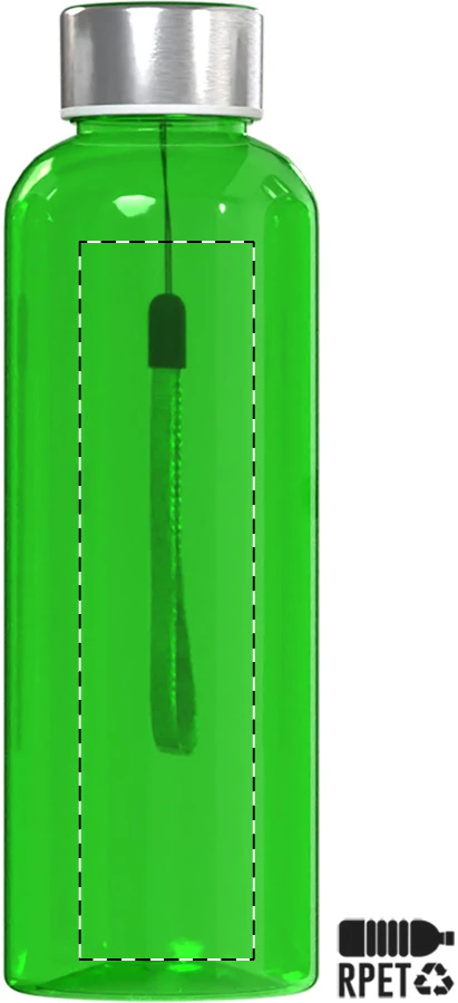 Pemba RPET flaša – green – tlačová plocha – Predná strana