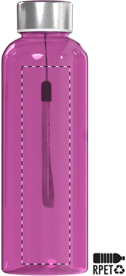 Pemba RPET flaša – pink – tlačová plocha – Predná strana