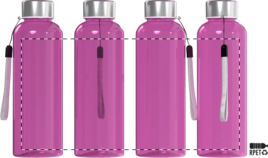 Pemba RPET flaša – pink – tlačová plocha – Obal
