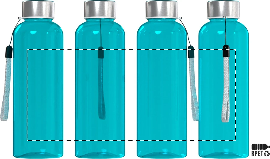 Pemba RPET flaša – light blue – tlačová plocha – Celoplošná potlač – rotačná sieťotlač