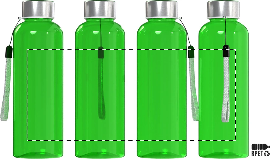 Pemba RPET flaša – green – tlačová plocha – Celoplošná potlač – rotačná sieťotlač