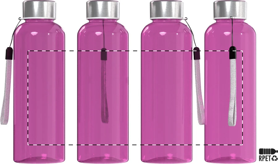 Pemba RPET flaša – pink – tlačová plocha – Celoplošná potlač – rotačná sieťotlač