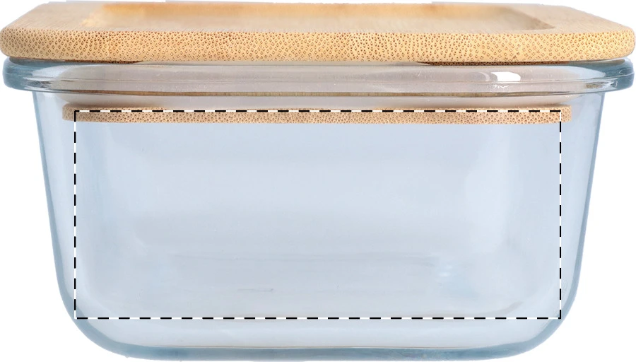 Cuttata sklenený box na jedlo – transparent – tlačová plocha – Ľavá strana