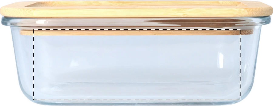 Cuttata sklenený box na jedlo – transparent – tlačová plocha – Krabica - zadná strana