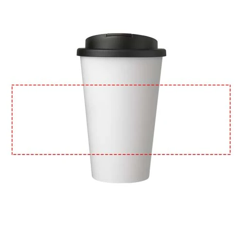 Termo hrnček Americano® 350 ml – bílá – tlačová plocha – Po obvode