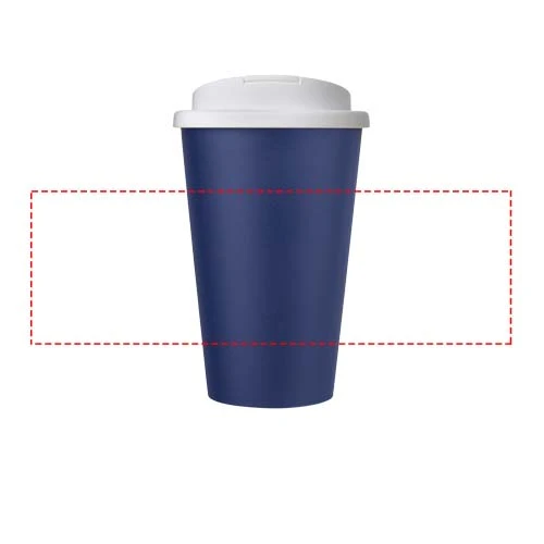 Termo hrnček Americano® 350 ml – modrá – tlačová plocha – Po obvode