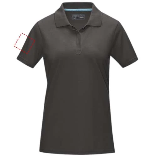 Graphite dámska polokošeľa z organického materiálu - Elevate – bouřková šedá – tlačová plocha – Pravý biceps