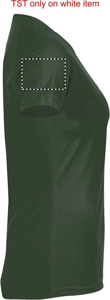SPORTY - DÁMSKE TRIČKO - 140g - Sol's – čierna – tlačová plocha – Pravý rukáv