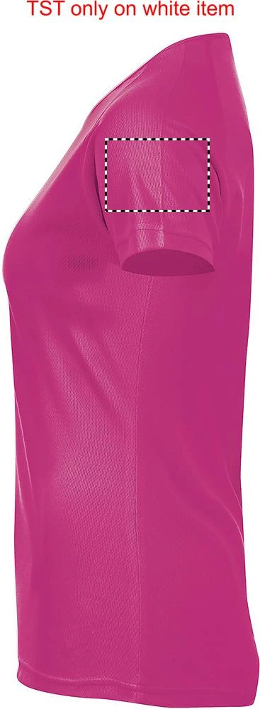 SPORTY - DÁMSKE TRIČKO - 140g - Sol's – čierna – tlačová plocha – Ľavý rukáv