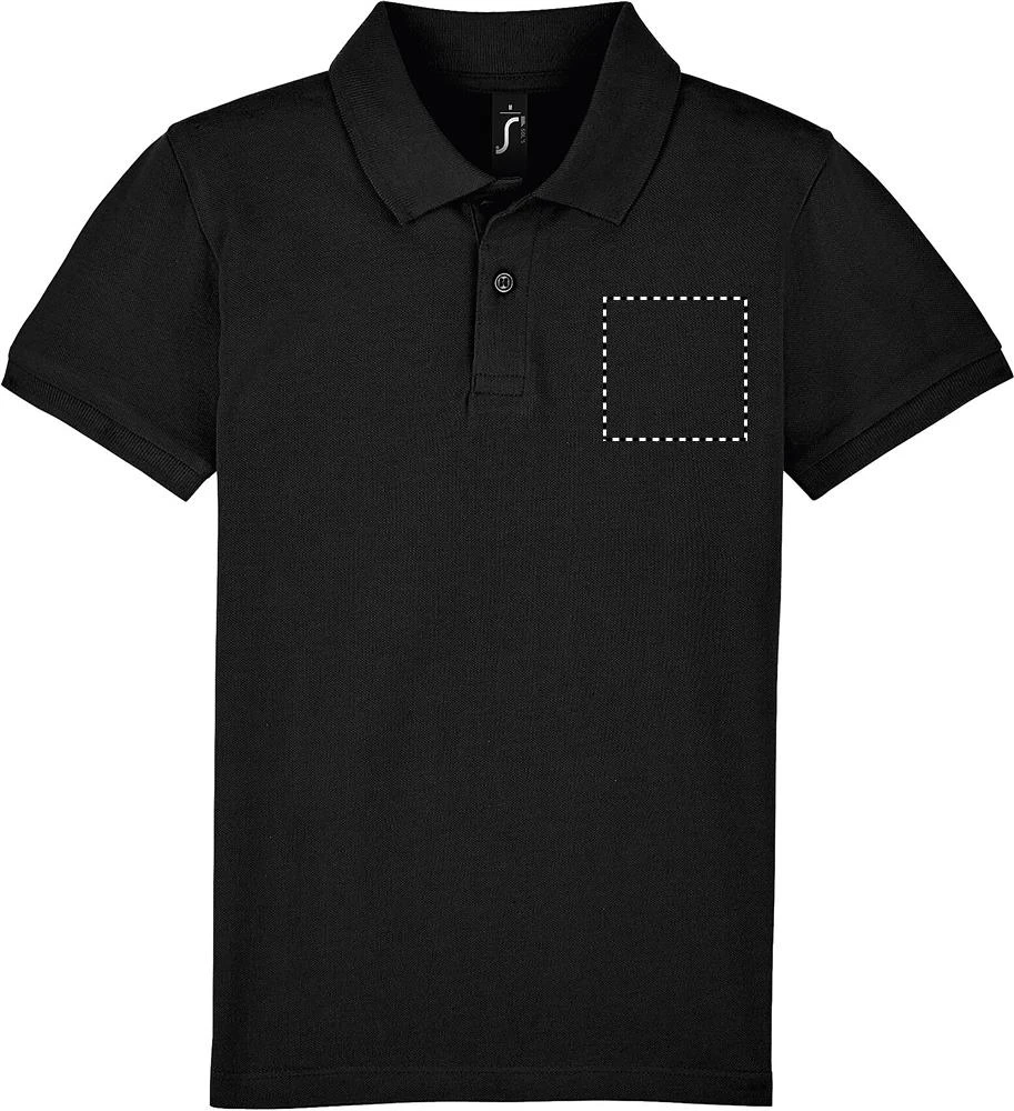 PERFECT DETSKÉ POLO 180g - Sol's – šedá melanž 2 – tlačová plocha – Hruď