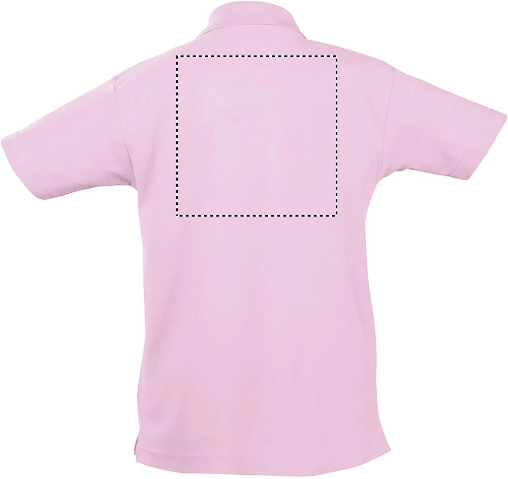 Detské polo tričko 170g - Sol's – ružová – tlačová plocha – Zadná strana