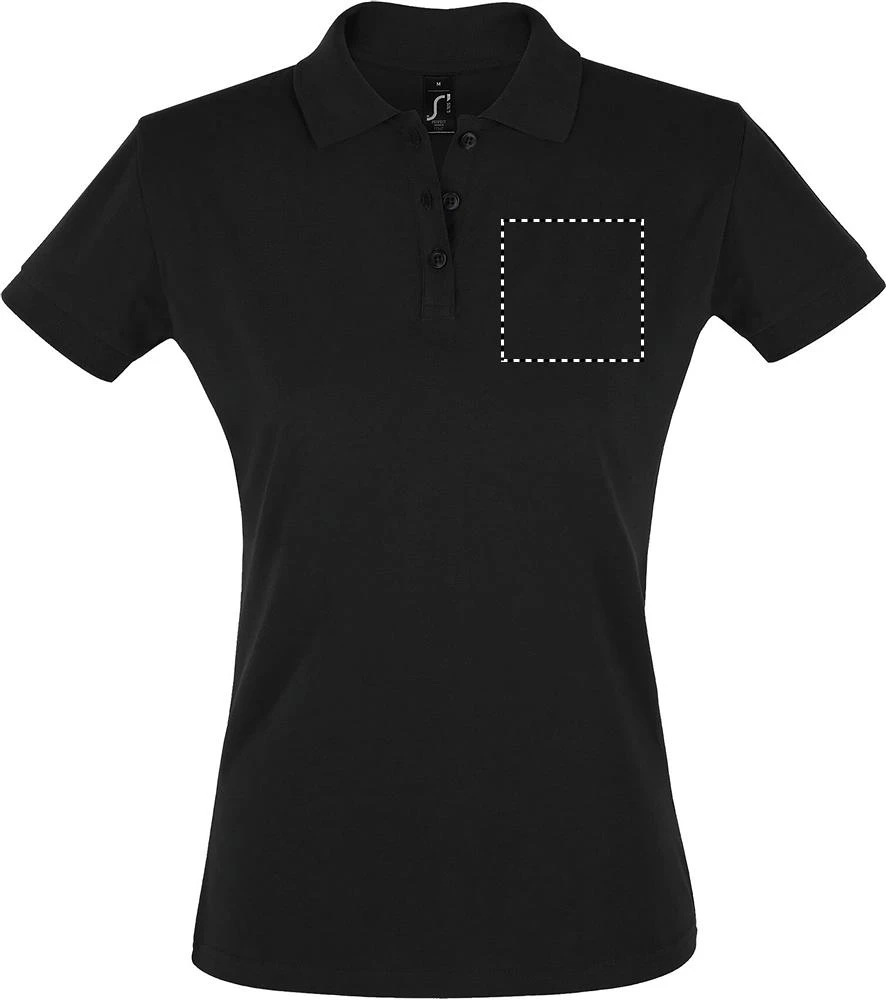 Perfect Dámske polo 180g - Sol's – burgundy – tlačová plocha – Hruď