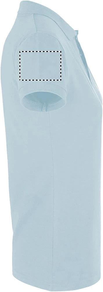 Perfect Dámske polo 180g - Sol's – burgundy – tlačová plocha – Pravý rukáv