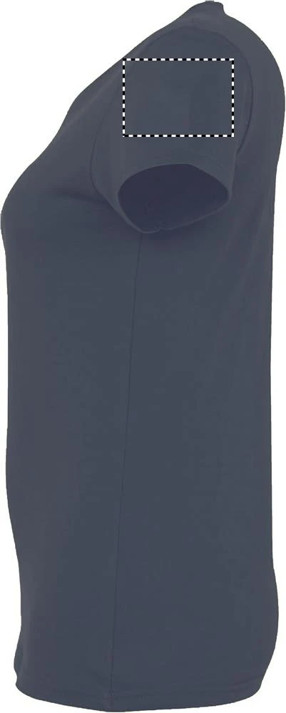 Imperial dámske tričko 190g - Sol's – karibská modř – tlačová plocha – Ľavý rukáv