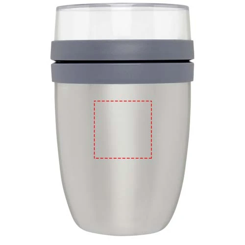 Termo obedový box Ellipse - Mepal – stříbrná – tlačová plocha – Zadná strana