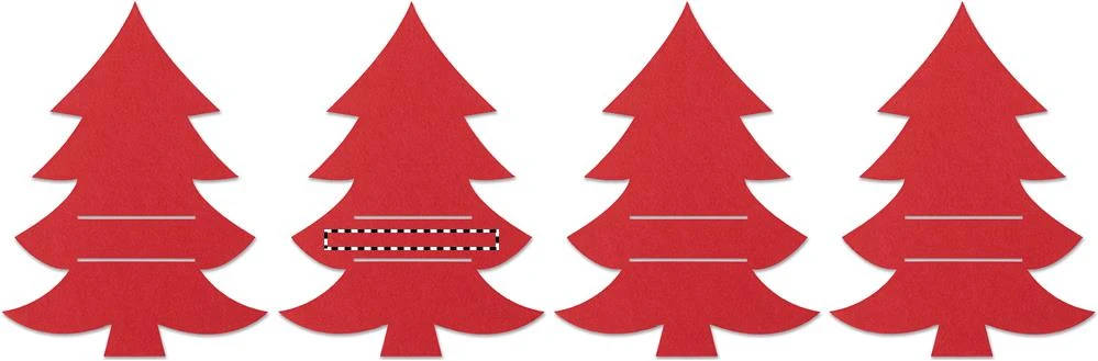 Držiak na príbory z RPET plsti – červená – tlačová plocha – STRAP 2