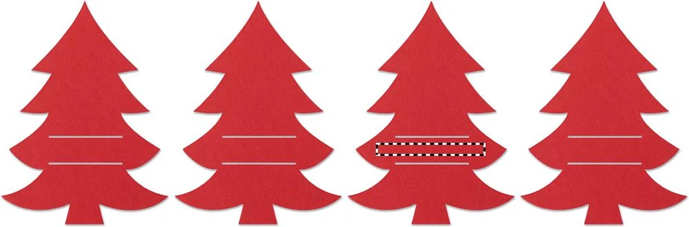 Držiak na príbory z RPET plsti – červená – tlačová plocha – STRAP 3