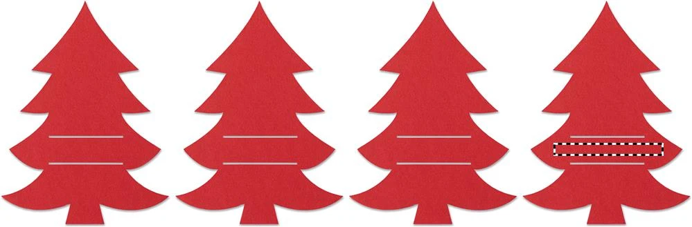 Držiak na príbory z RPET plsti – červená – tlačová plocha – STRAP 4