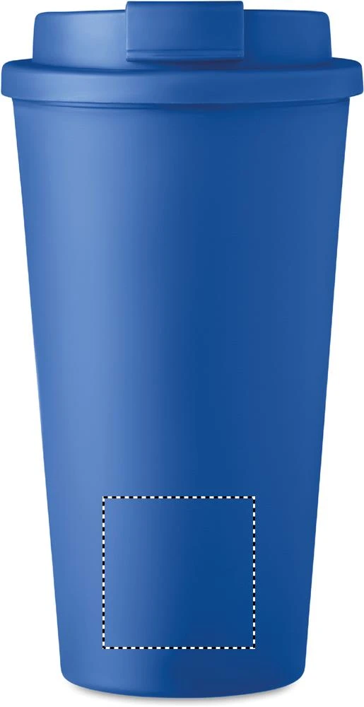 Pohárik s dvojitou stenou – modrá – tlačová plocha – Predná strana dole