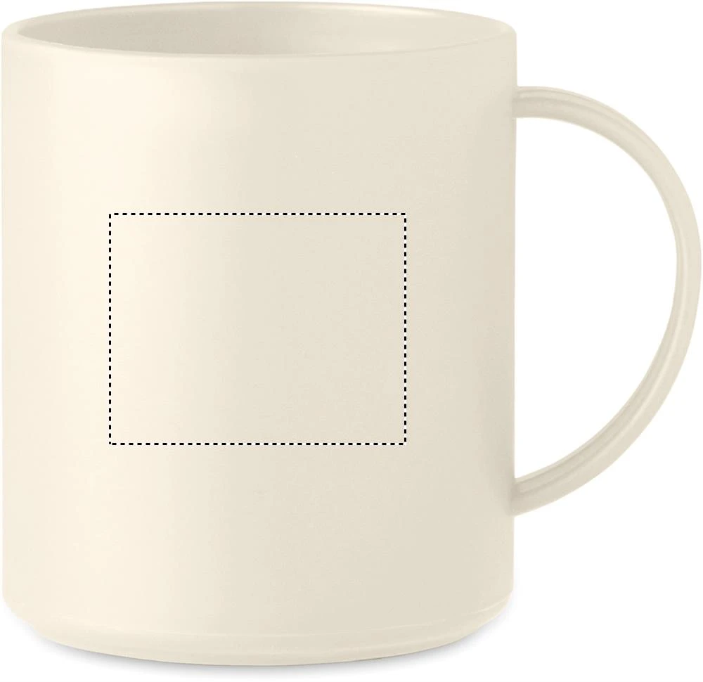 Hrnček 300 ml – béžová – tlačová plocha – Pre pravákov
