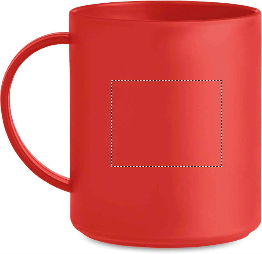 Hrnček 300 ml – červená – tlačová plocha – Pre ľavákov