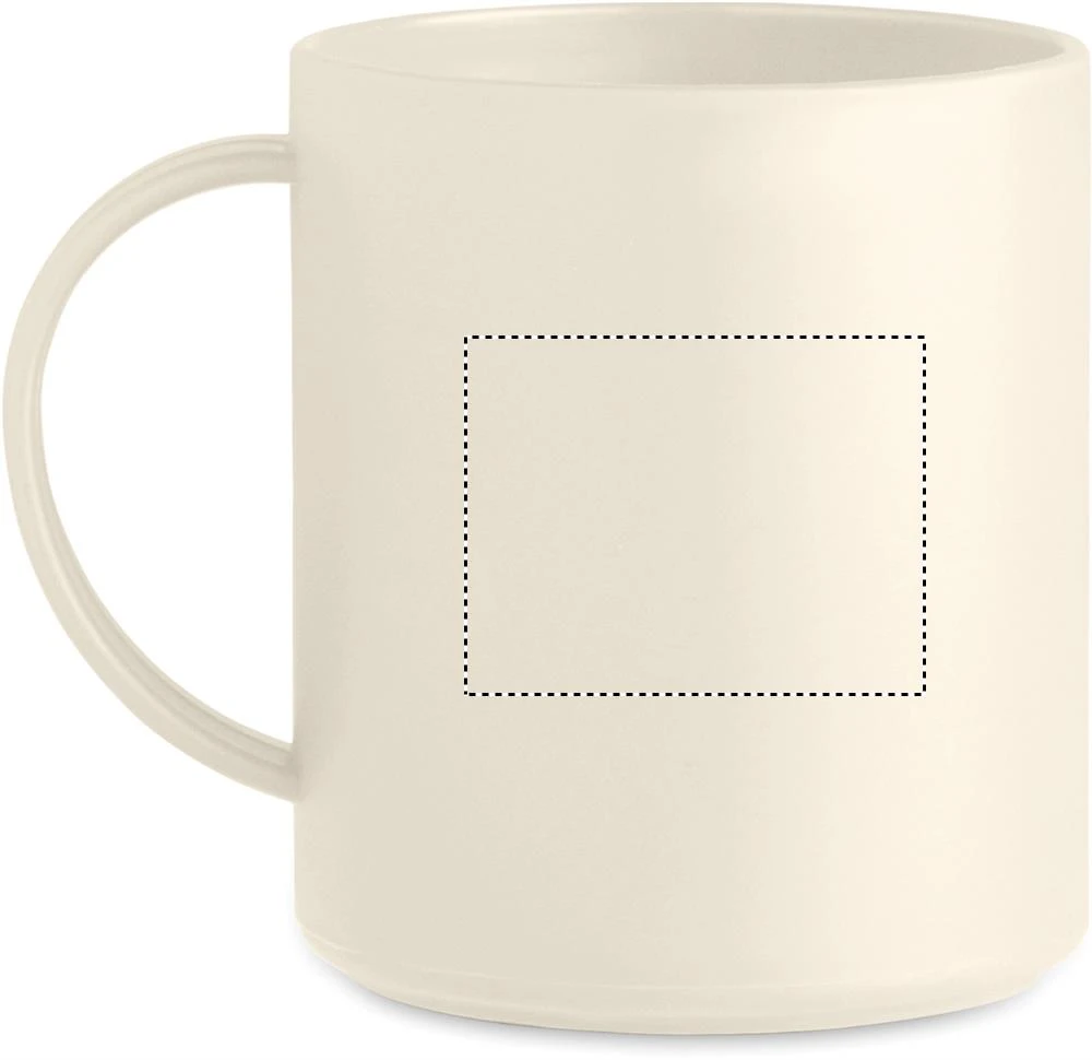 Hrnček 300 ml – béžová – tlačová plocha – Pre ľavákov
