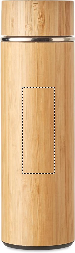 Termoska 480ml – barva dřeva – tlačová plocha – Predná strana